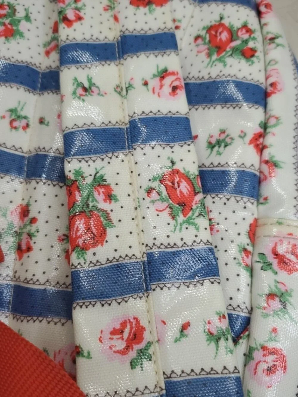 Cath Kidston White Pink Floral Rucksack Oil Cloth 15 Inches Backpack London